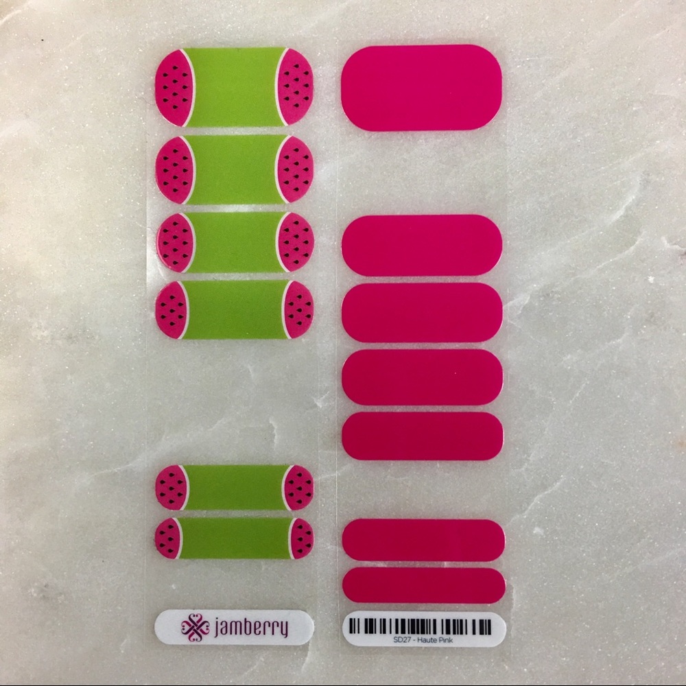 Jamberry Partials Watermelon & Haute Pink